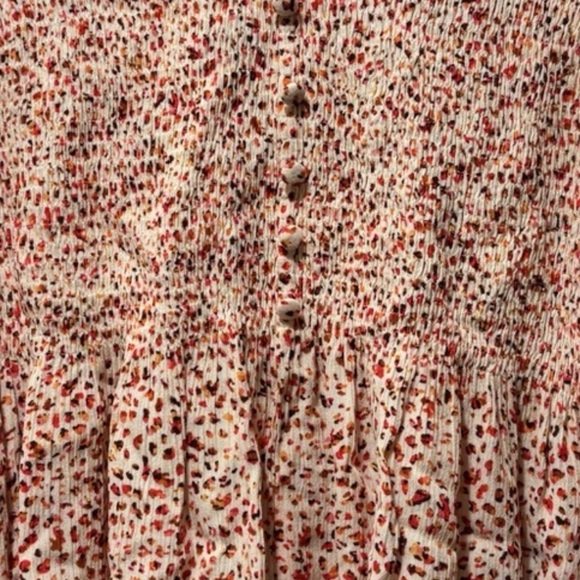 THML Red and White Patterned Ruffle Blouse - Picture 4 of 4